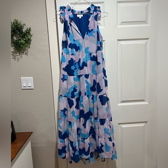 Mud Pie Indy V-Neck Midi Dress L - Picture 5 of 7